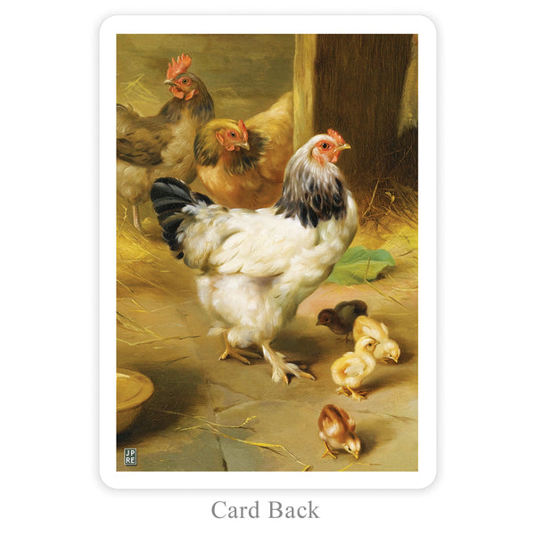 Chickens Playing Cards