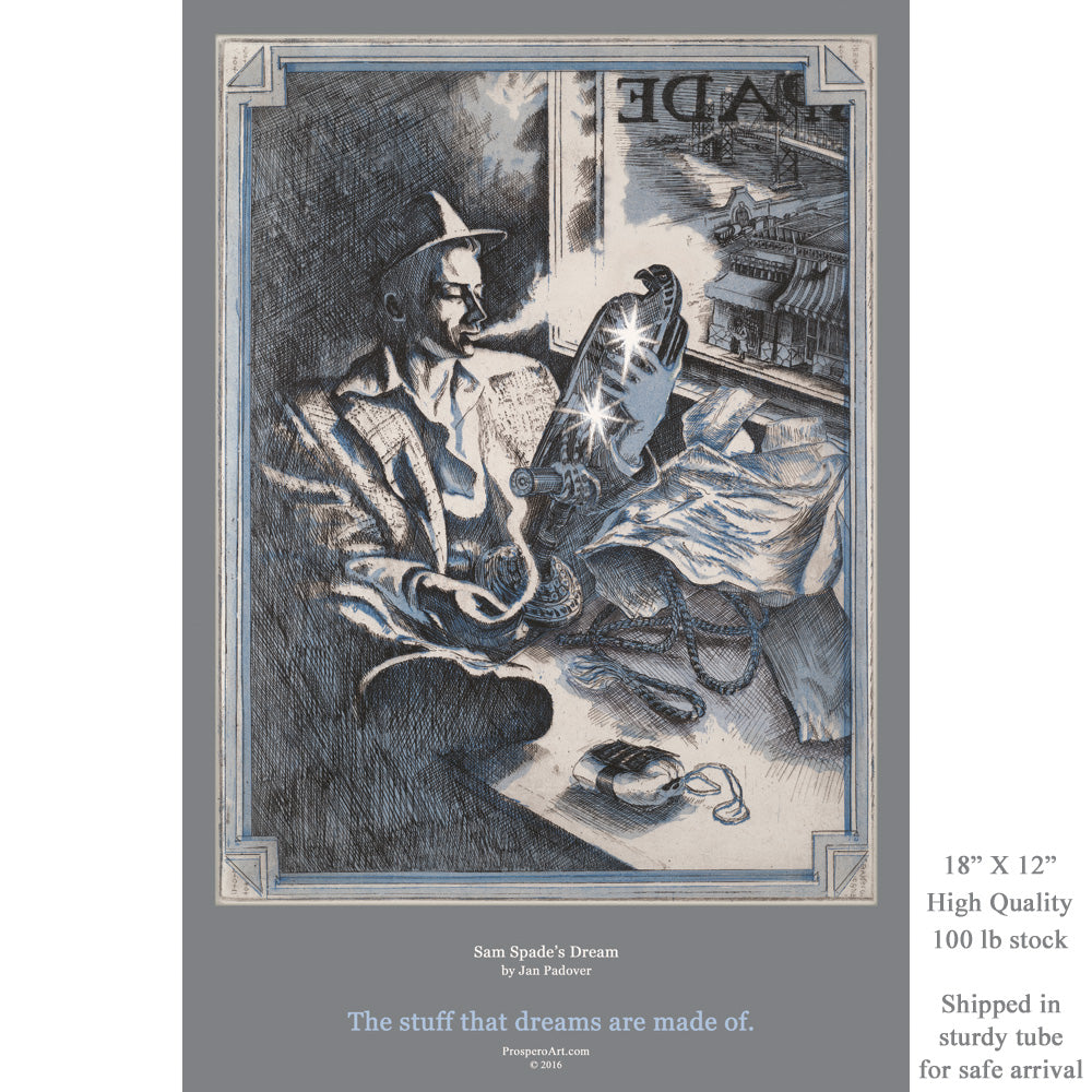 Sam Spade Poster The Maltese Falcon 12" X 18" 100 lb stock