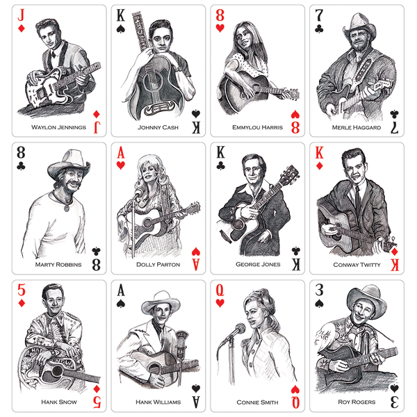 Country Stars Playing Cards