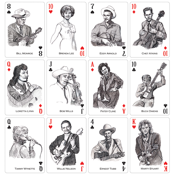Country Stars Playing Cards