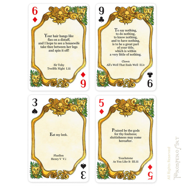 Shakespeare "Insults" Playing Cards