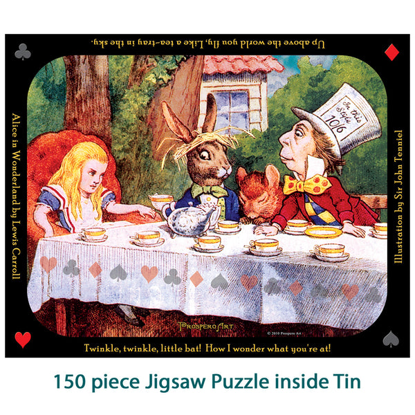 Alice in Wonderland Collector Tin Box ~ with Two Playing Card Decks and 150 piece Jigsaw Puzzle